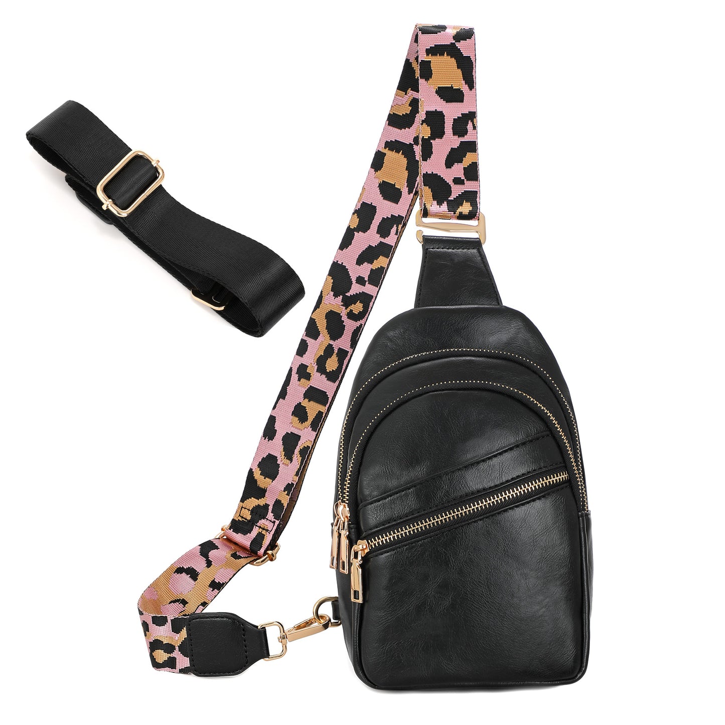 SUOSDEY 5Colors Sling Bag for Women PU Leather Chest Bag for Traveling Hiking Cycling