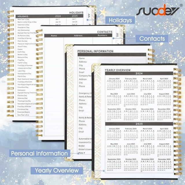 2024-2025 Academic Year Planner Calendar Notebook(JUL.2024-JUN.2025,6.3"x8.5"),Daily Weekly Monthly Agenda Planner for School Teacher Student