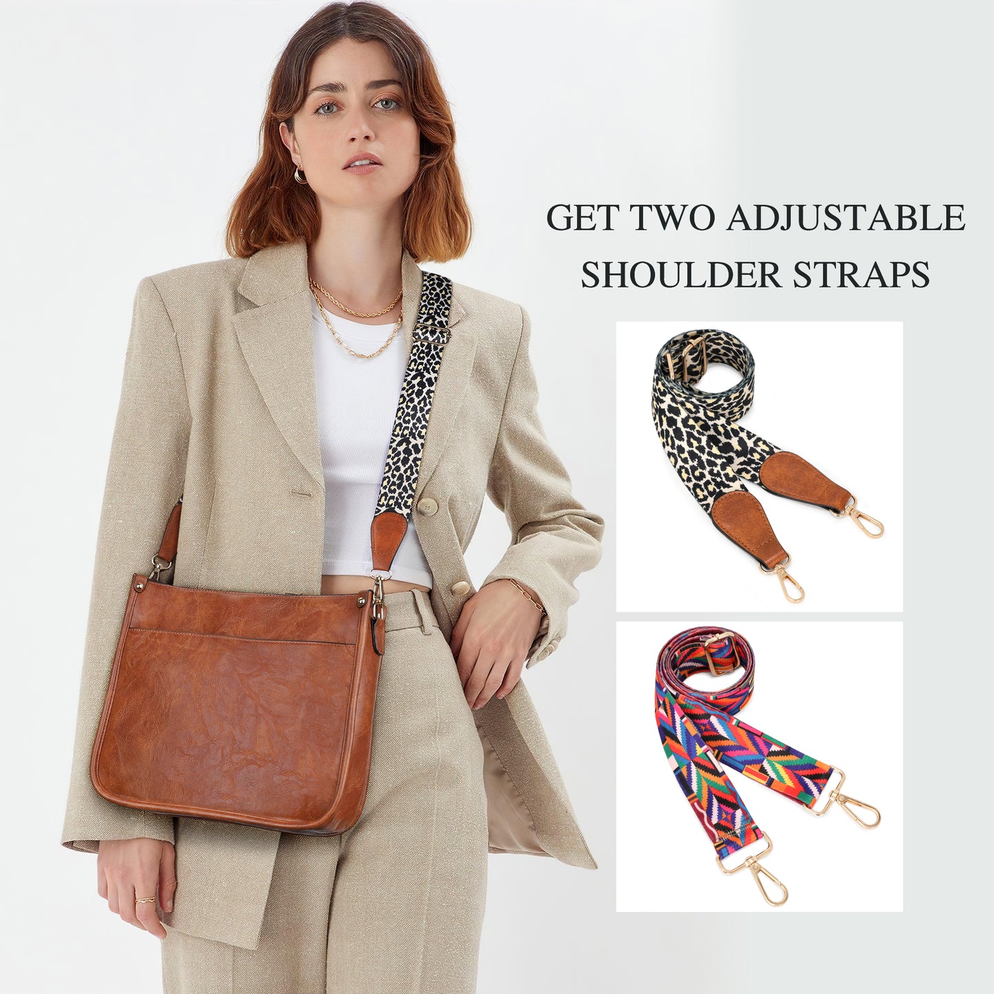 SUOSDEY Crossbody Bags for Women Trendy Vegan Leather Hobo Purses Shoulder Handbags