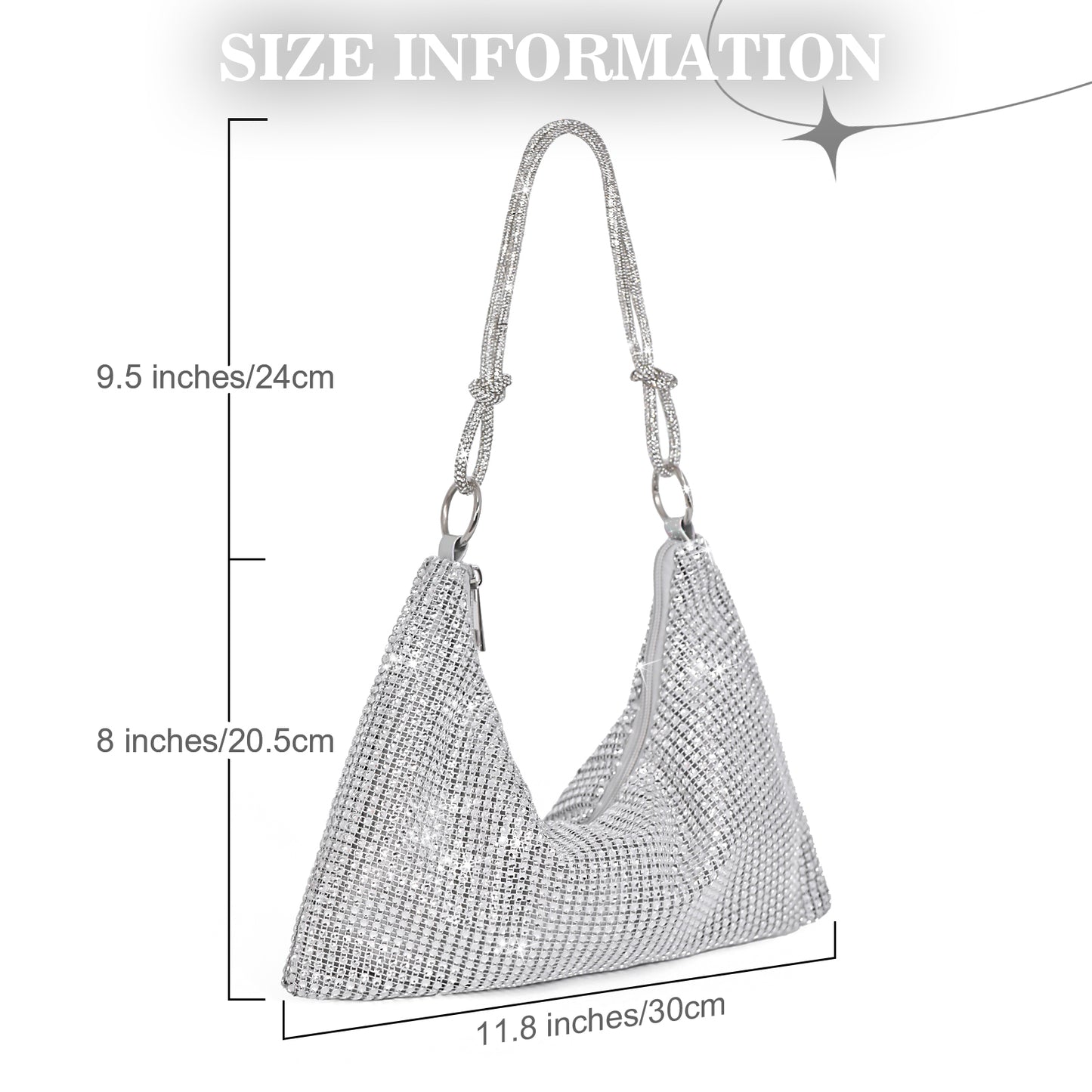 SUOSDEY Women's Rhinestone Evening Bag Sparkly Shoulder Bag for Party Wedding