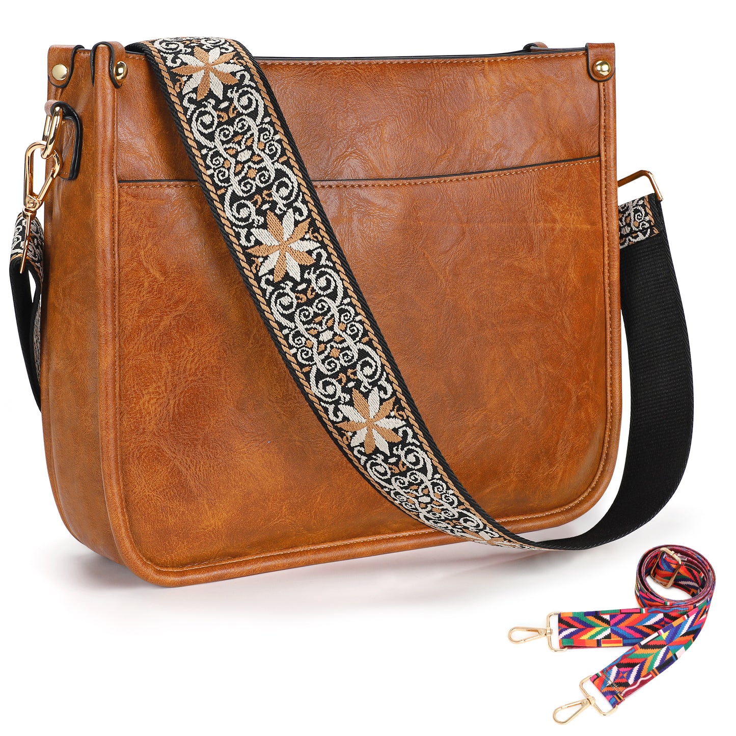 SUOSDEY Crossbody Bags for Women Trendy Vegan Leather Hobo Purses Shoulder Handbags