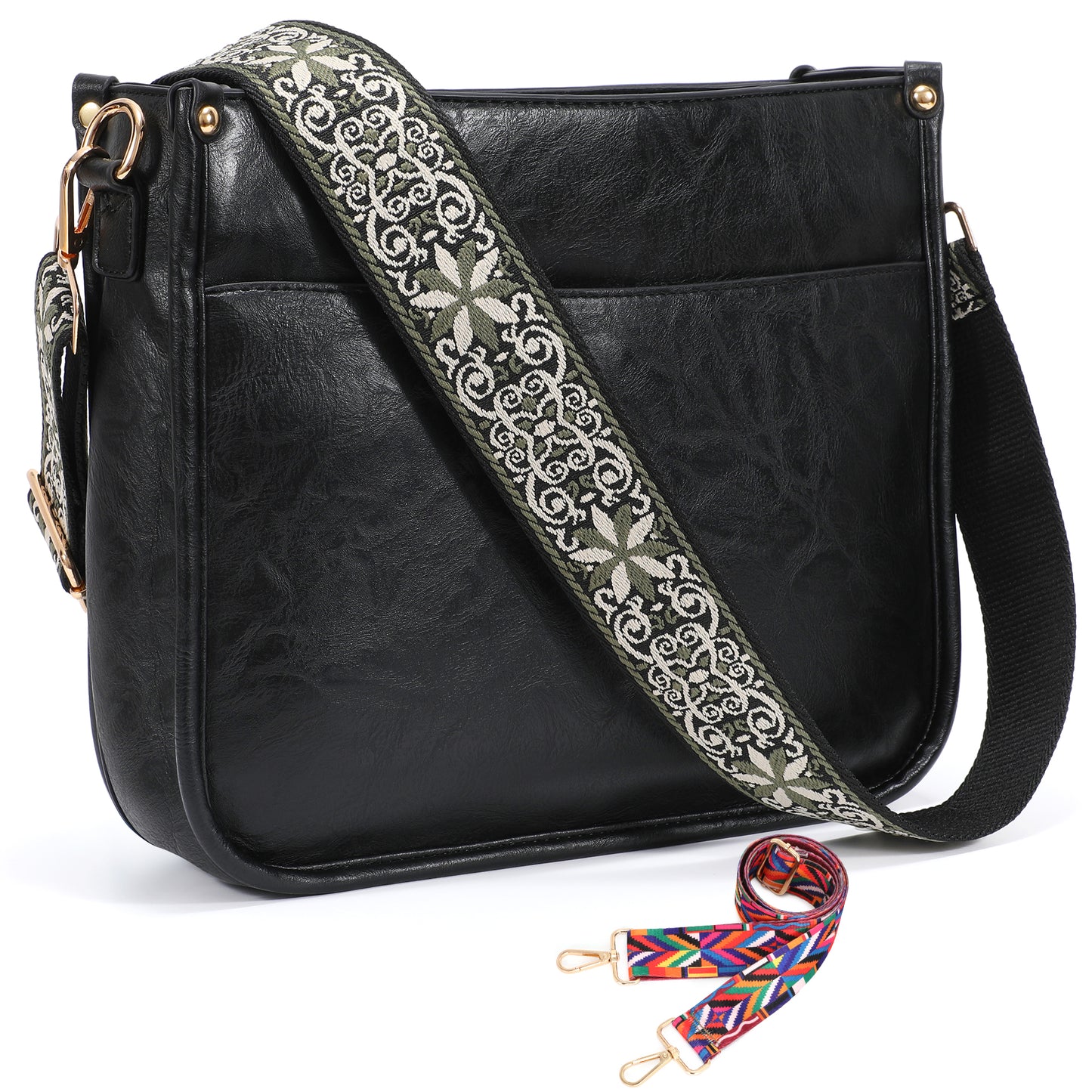 SUOSDEY Crossbody Bags for Women Trendy Vegan Leather Hobo Purses Shoulder Handbags