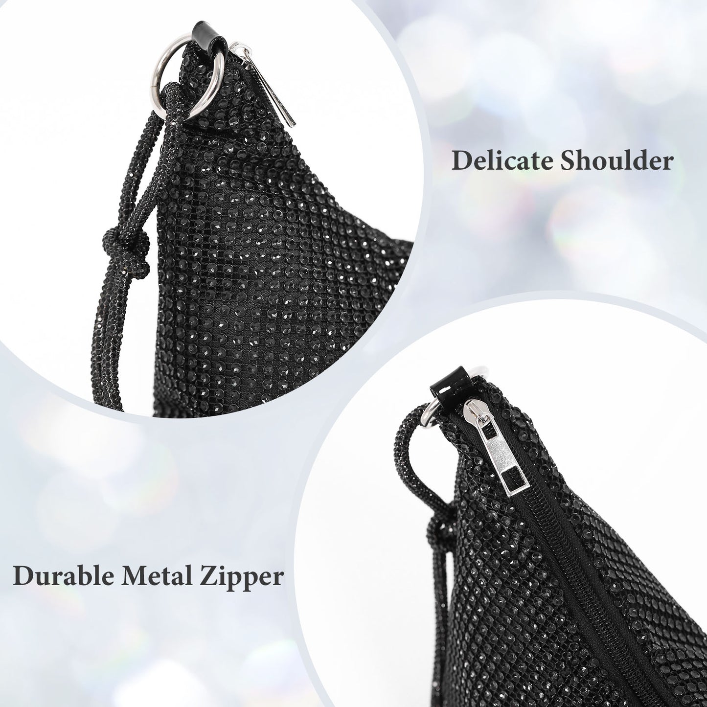 SUOSDEY Women's Rhinestone Evening Bag Sparkly Shoulder Bag for Party Wedding