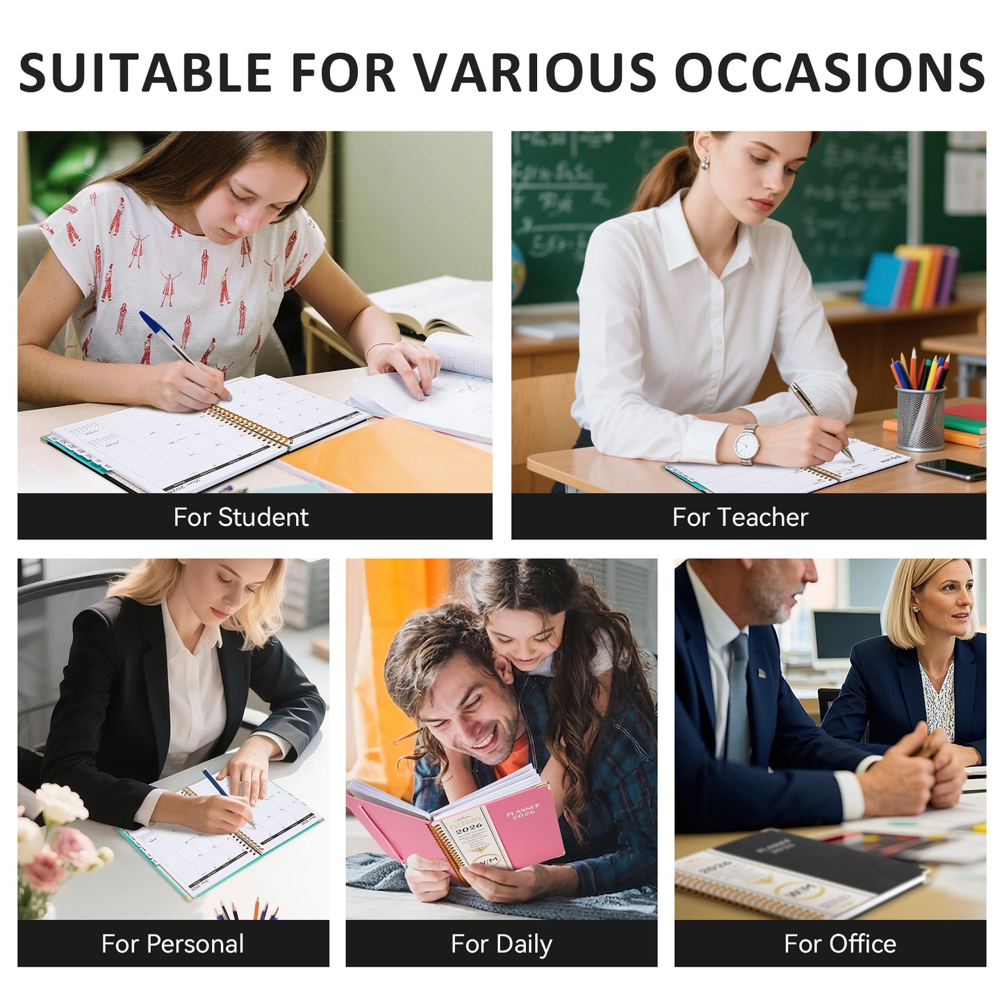 2026 Planner(Jan-Dec.2026,6.3"x8.5"),Annual Weekly Monthly Planner with Calendar Tabs,Agenda Schedule Planner for Office,Home,Personal Supplies