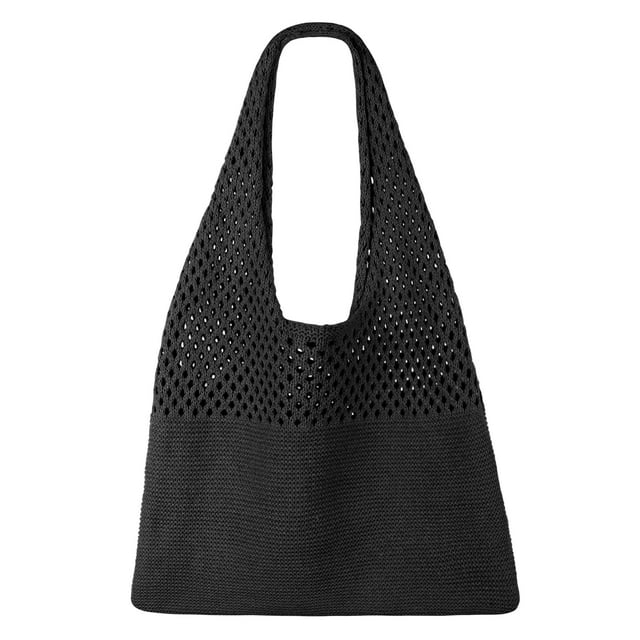 SUOSDEY Beach Tote Bag for Women, Crochet Boho Tote Bag Aesthetic Mesh Shoulder Bag for Summer Vacation