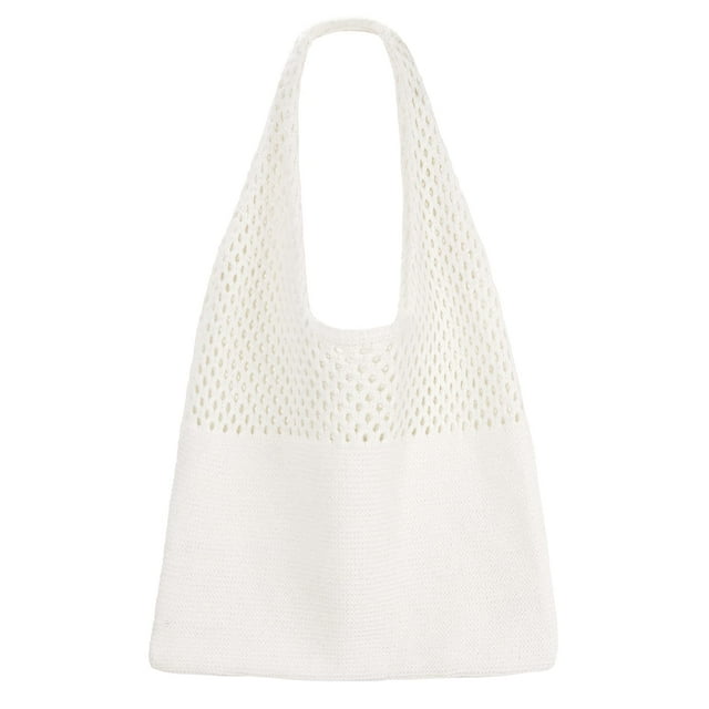 SUOSDEY Beach Tote Bag for Women, Crochet Boho Tote Bag Aesthetic Mesh Shoulder Bag for Summer Vacation