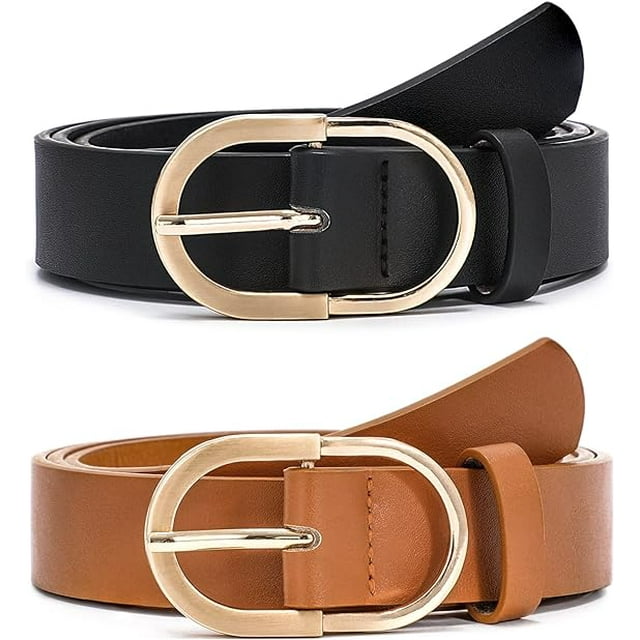 SUOSDEY Casual Belts for Women Leather Waist Belt for Dress Jeans Pants 3pack