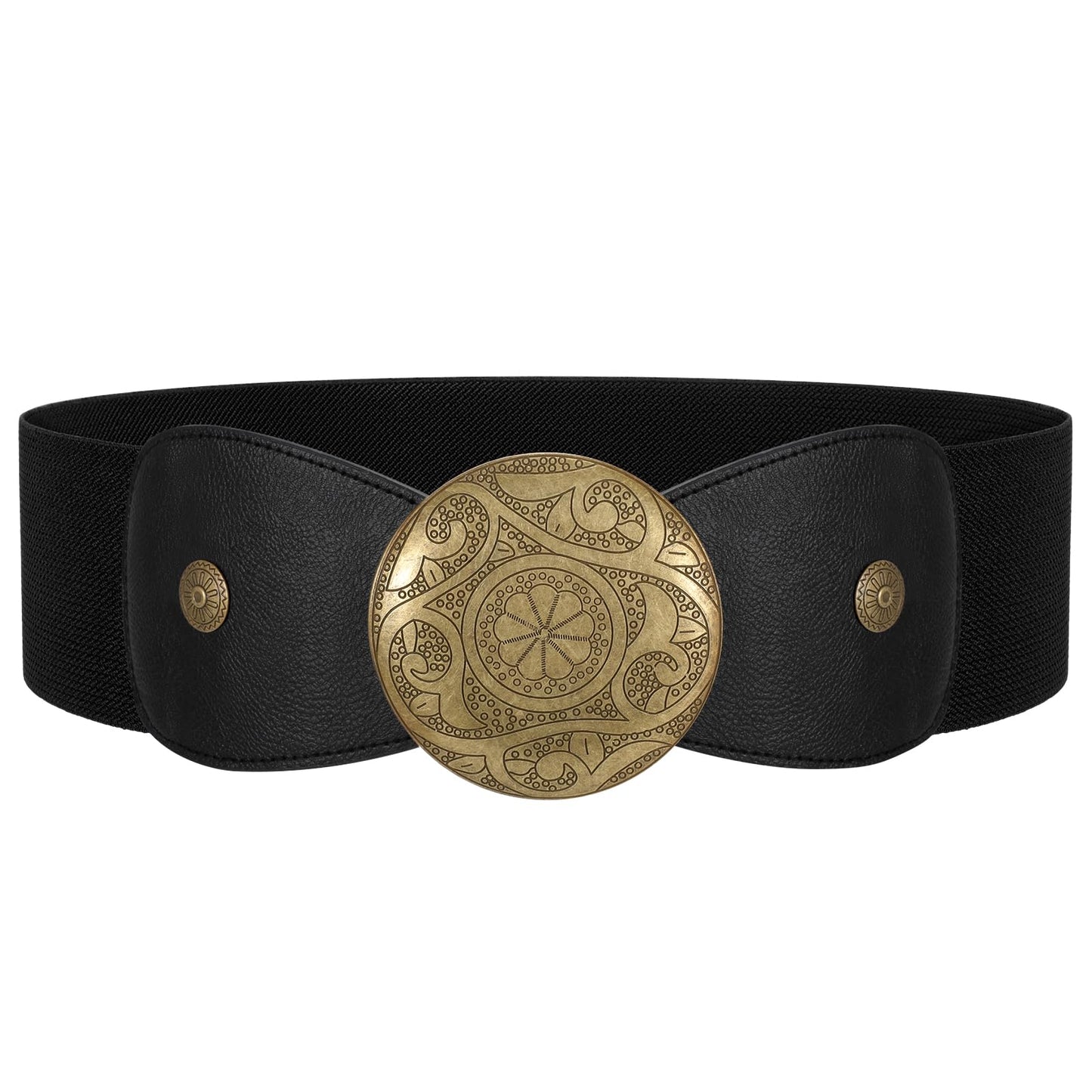 SUOSDEY Women Wide Elastic Belt Western Buckle Strecth Waist Belt for Dress