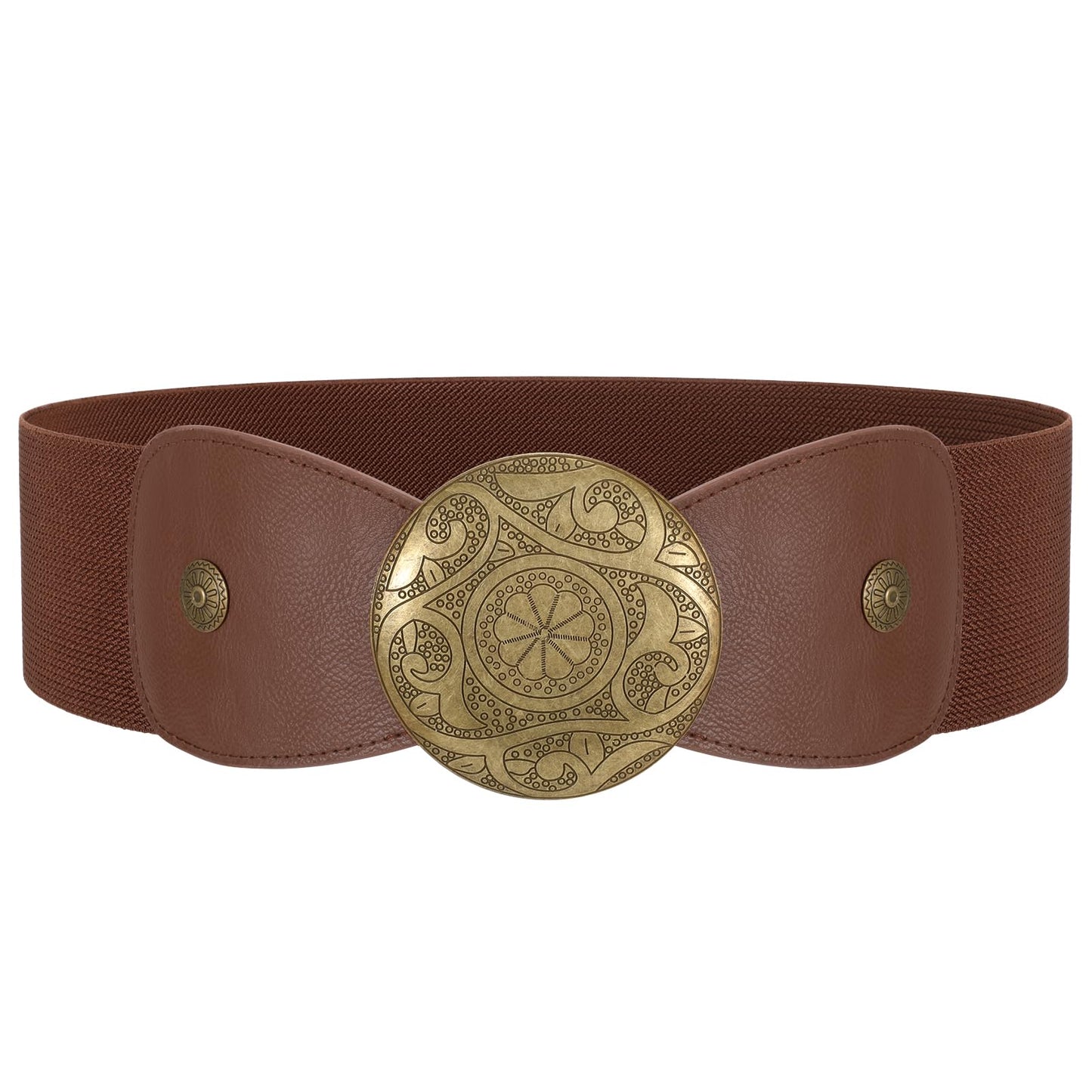 SUOSDEY Women Wide Elastic Belt Western Buckle Strecth Waist Belt for Dress