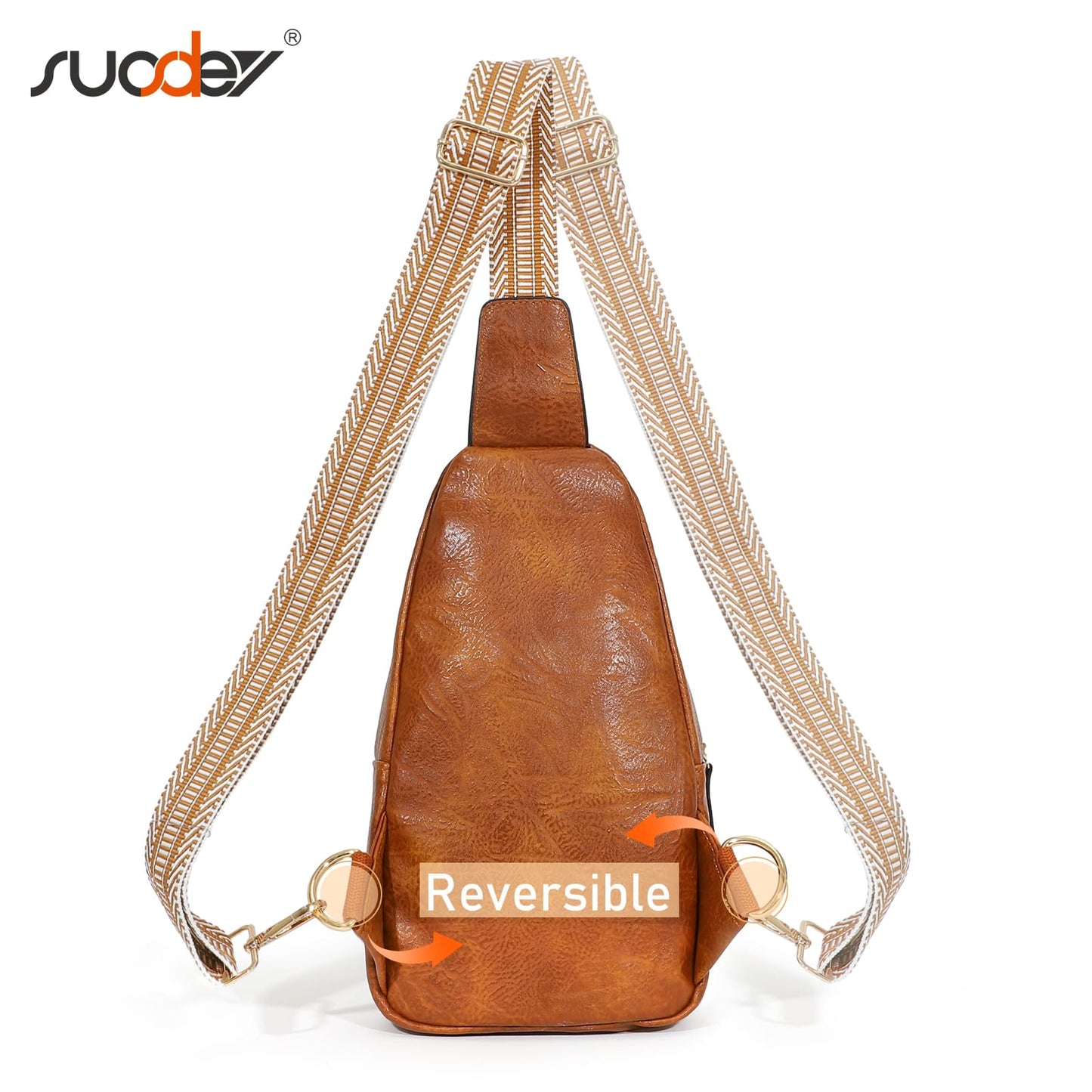 SUOSDEY Small Sling Bag for Women Vegan Leather Fanny Pack Crossbody Bags for Travel