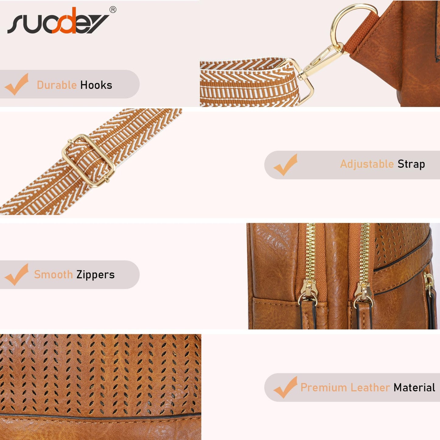 SUOSDEY Small Sling Bag for Women Vegan Leather Fanny Pack Crossbody Bags for Travel