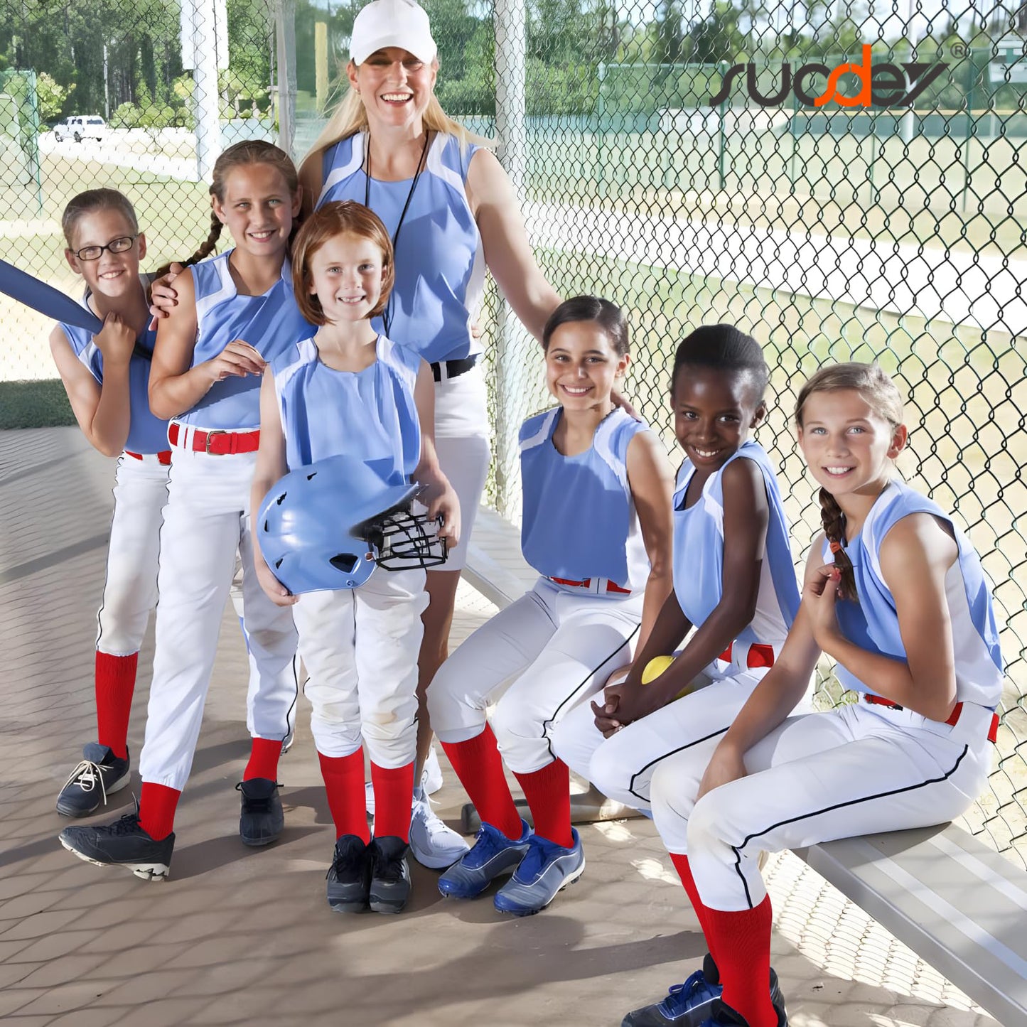 SUOSDEY Youth Baseball Socks and Belt Combo for Adult,Elastic Softball Belt and Socks for 7-16 Years Old and Adult Supplies