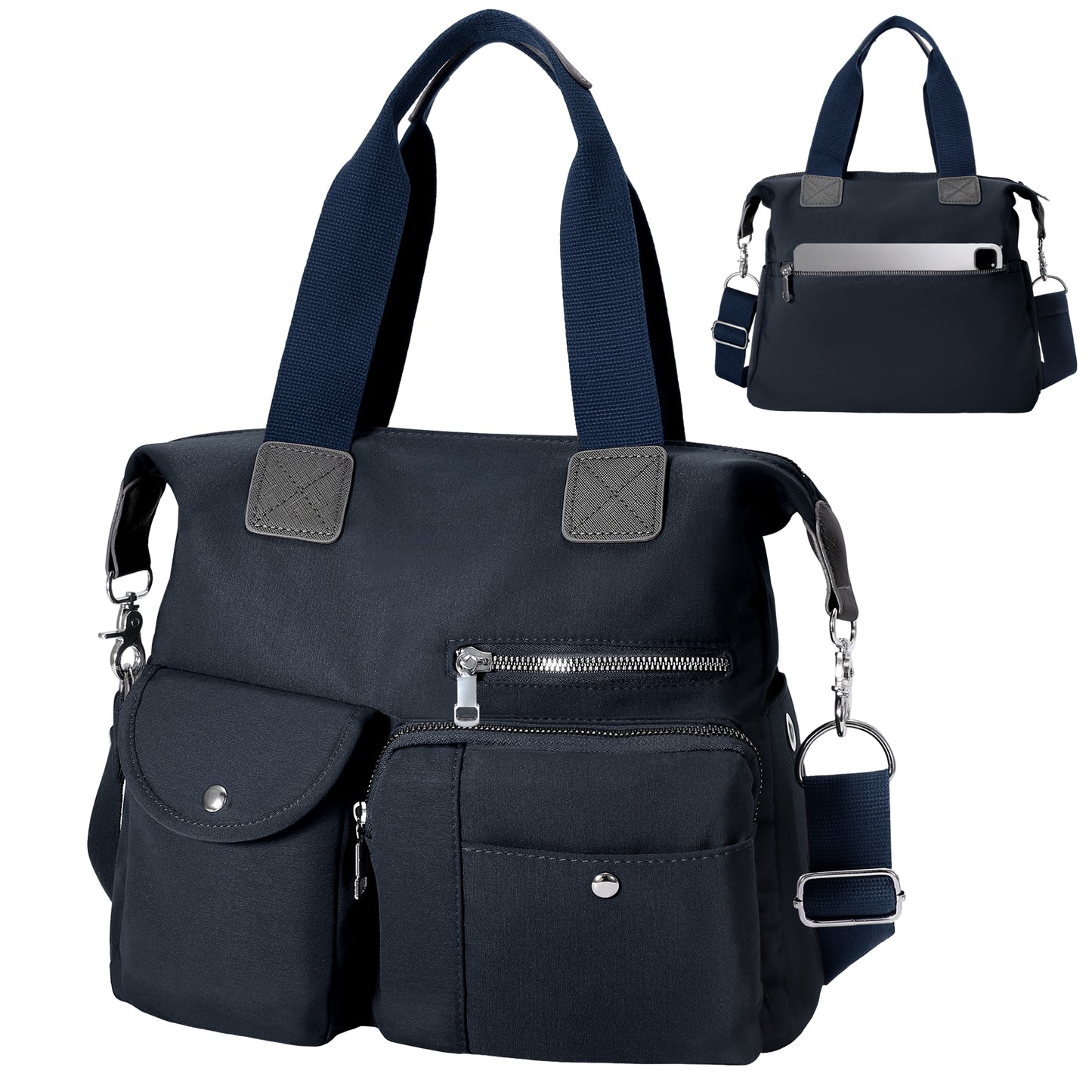 SUOSDEY Casual Tote Bags for Women with Multiple Pockets,Large Capacity Nylon Crossbody Work Shoulder Handbag for Ladies
