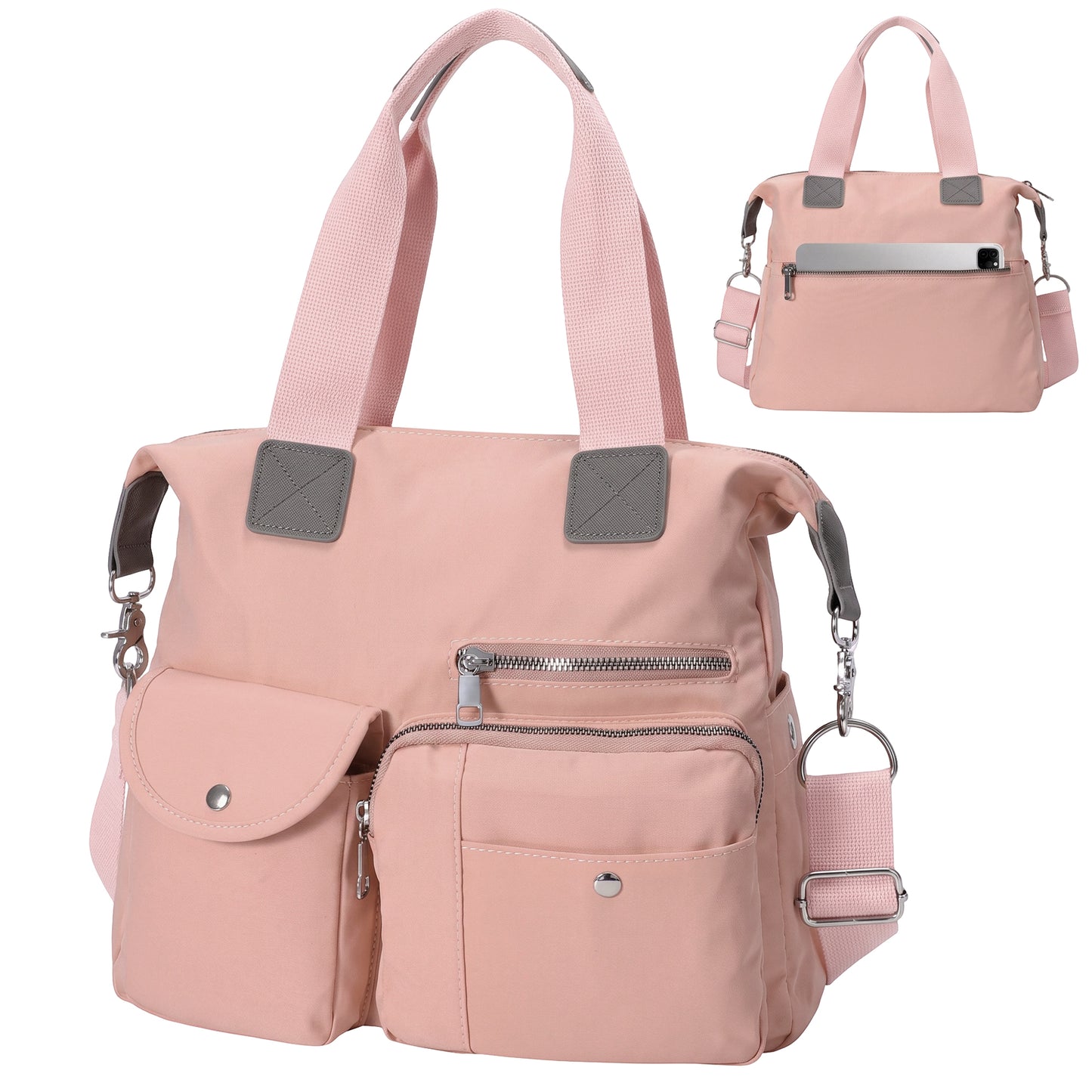 SUOSDEY Casual Tote Bags for Women with Multiple Pockets,Large Capacity Nylon Crossbody Work Shoulder Handbag for Ladies