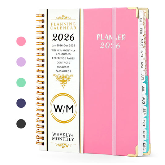 2026 Planner(Jan-Dec.2026,6.3"x8.5"),Annual Weekly Monthly Planner with Calendar Tabs,Agenda Schedule Planner for Office,Home,Personal Supplies