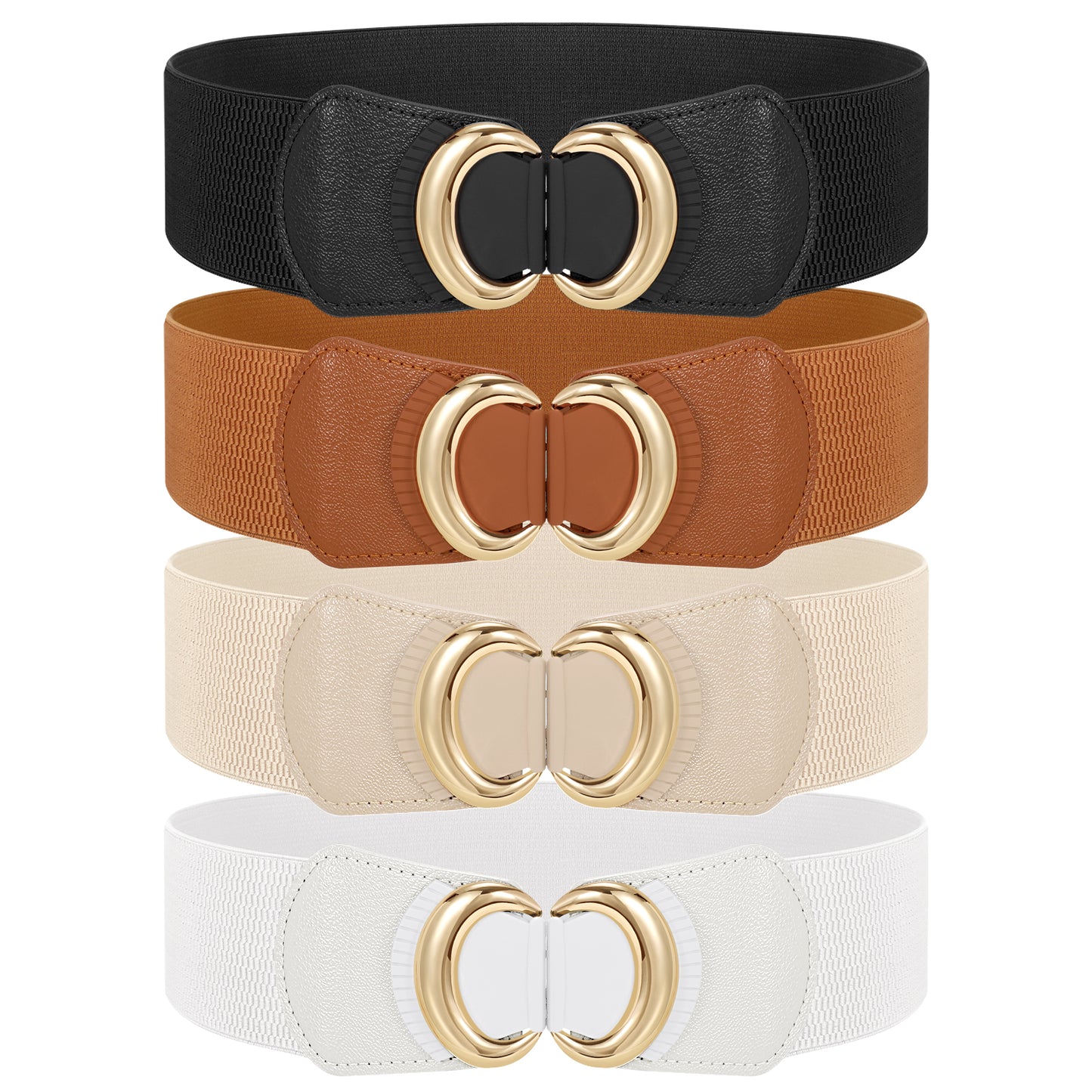 SUOSDEY Women Wide Waist Belt Fashion Elastic Belt for Dresses Stretchy Belt 2/3/4 Pack