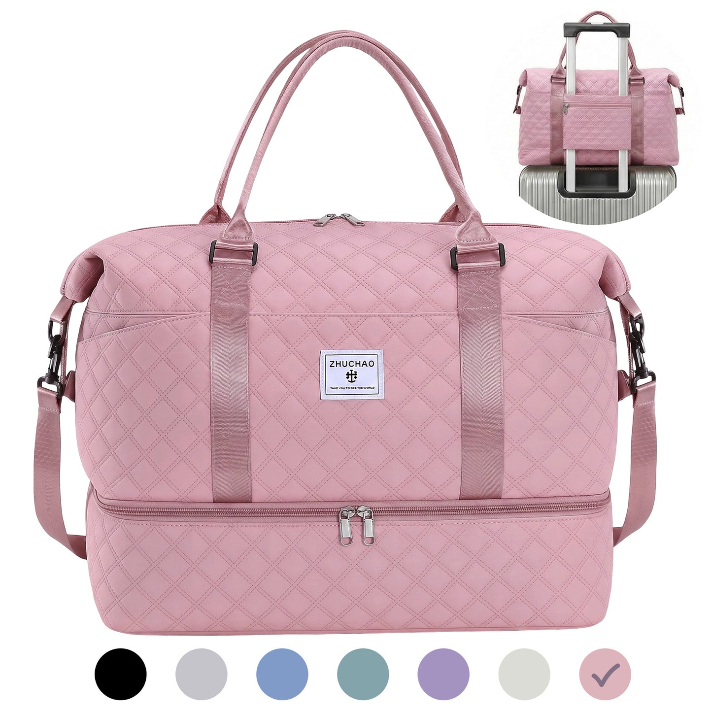 SUOSDEY Overnight Duffle Bag for Travel,Weekender Bags with Shoes Compartment,Hospital Bag for Labor and Delivery,Carry On Bag for Women,Travel,Gym,Weekend
