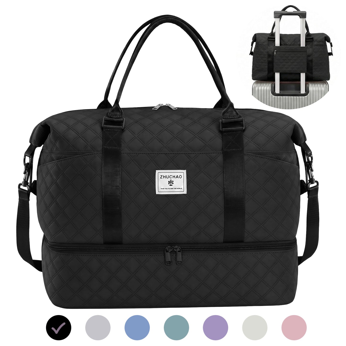 SUOSDEY Overnight Duffle Bag for Travel,Weekender Bags with Shoes Compartment,Hospital Bag for Labor and Delivery,Carry On Bag for Women,Travel,Gym,Weekend