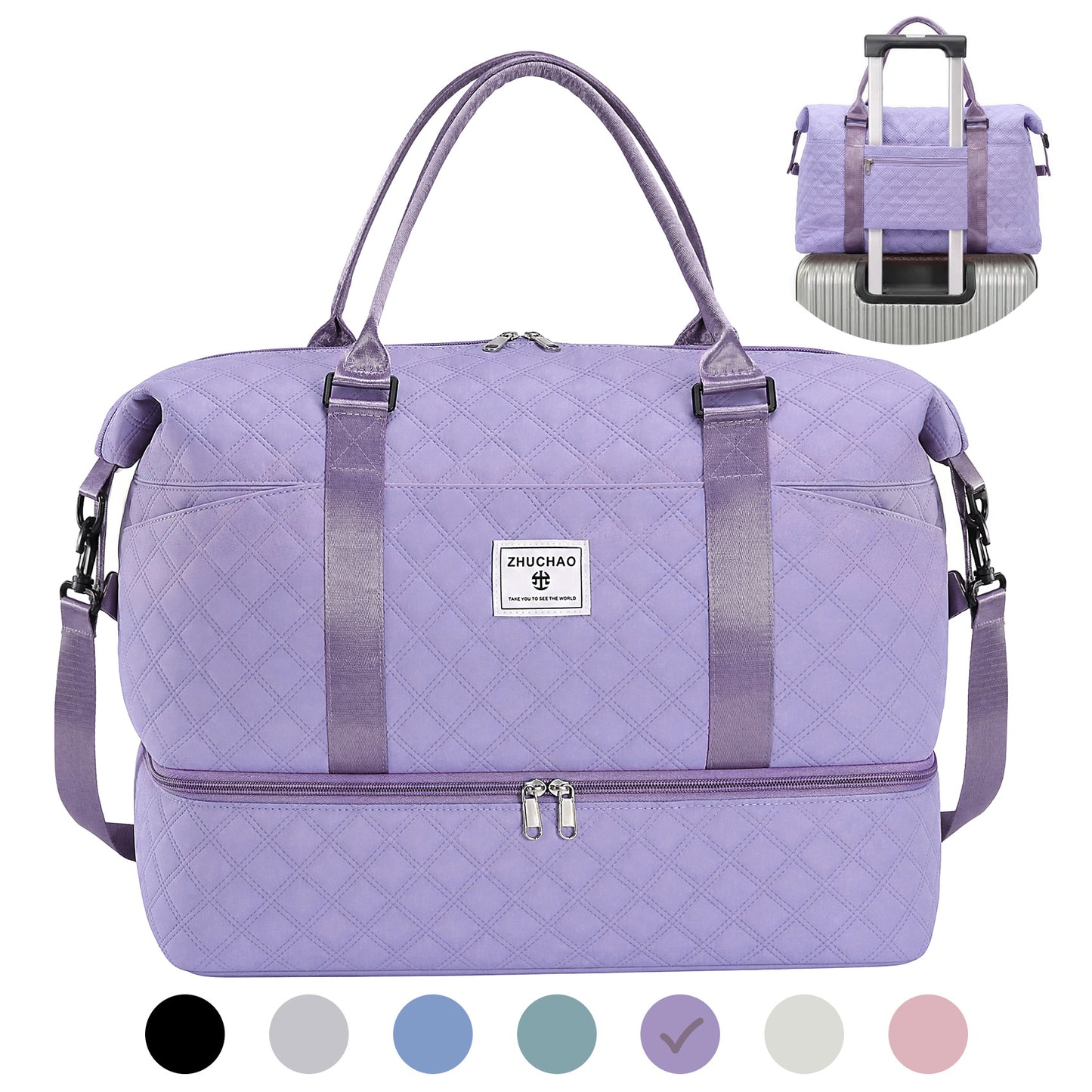 SUOSDEY Overnight Duffle Bag for Travel,Weekender Bags with Shoes Compartment,Hospital Bag for Labor and Delivery,Carry On Bag for Women,Travel,Gym,Weekend