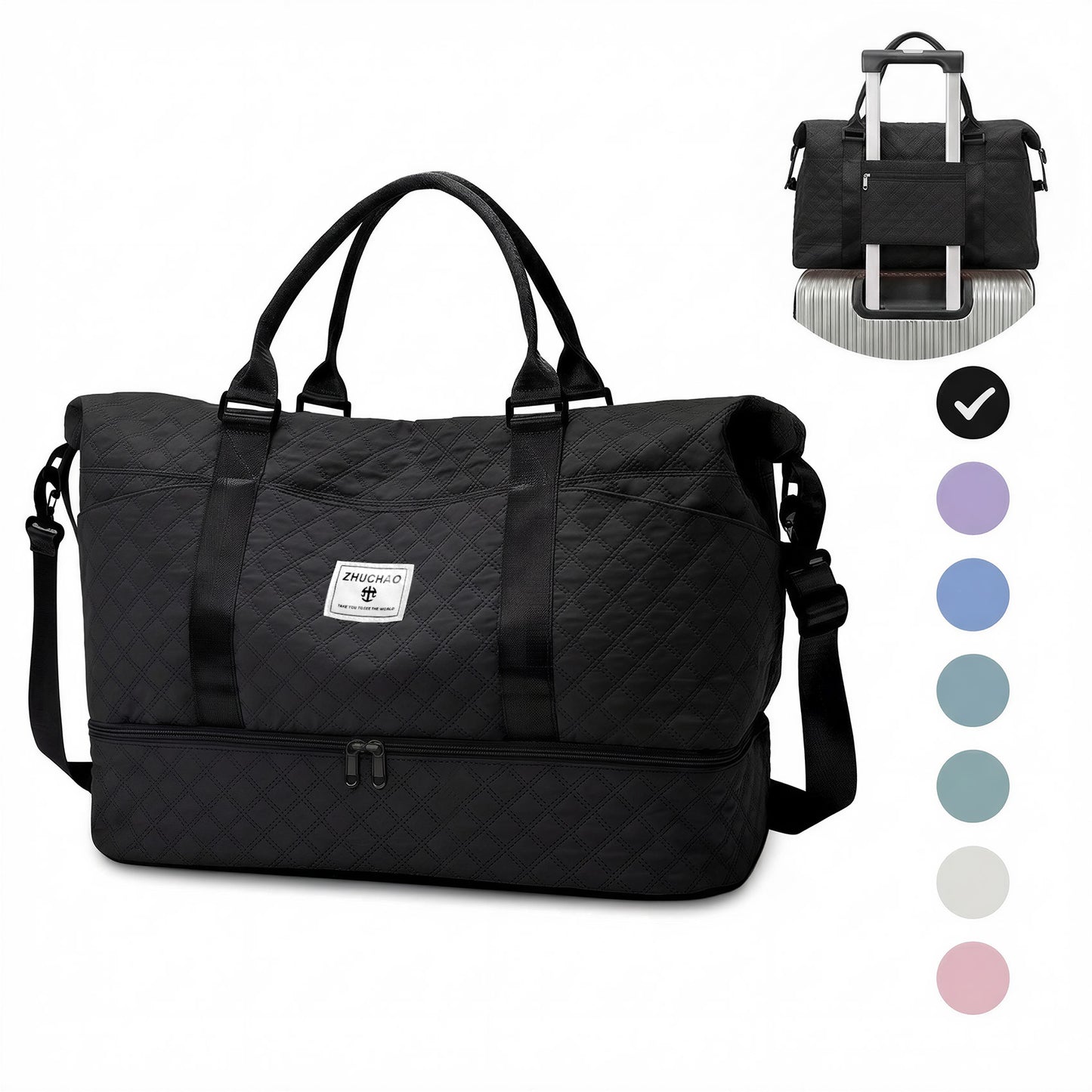 SUOSDEY Overnight Duffle Bag for Travel,Weekender Bags with Shoes Compartment,Hospital Bag for Labor and Delivery,Carry On Bag for Women,Travel,Gym,Weekend