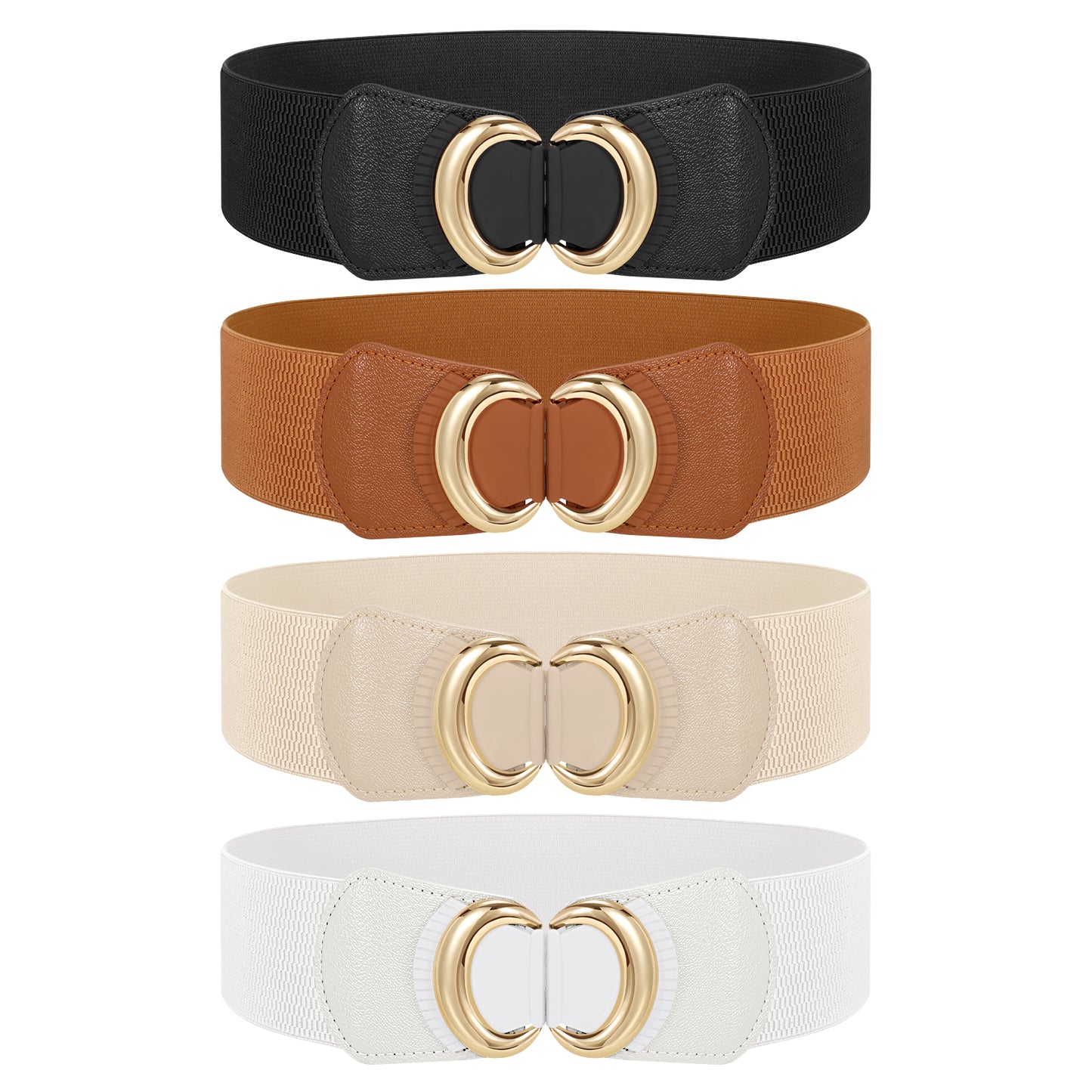 SUOSDEY Women Wide Waist Belt Fashion Elastic Belt for Dresses Stretchy Belt 2/3/4 Pack