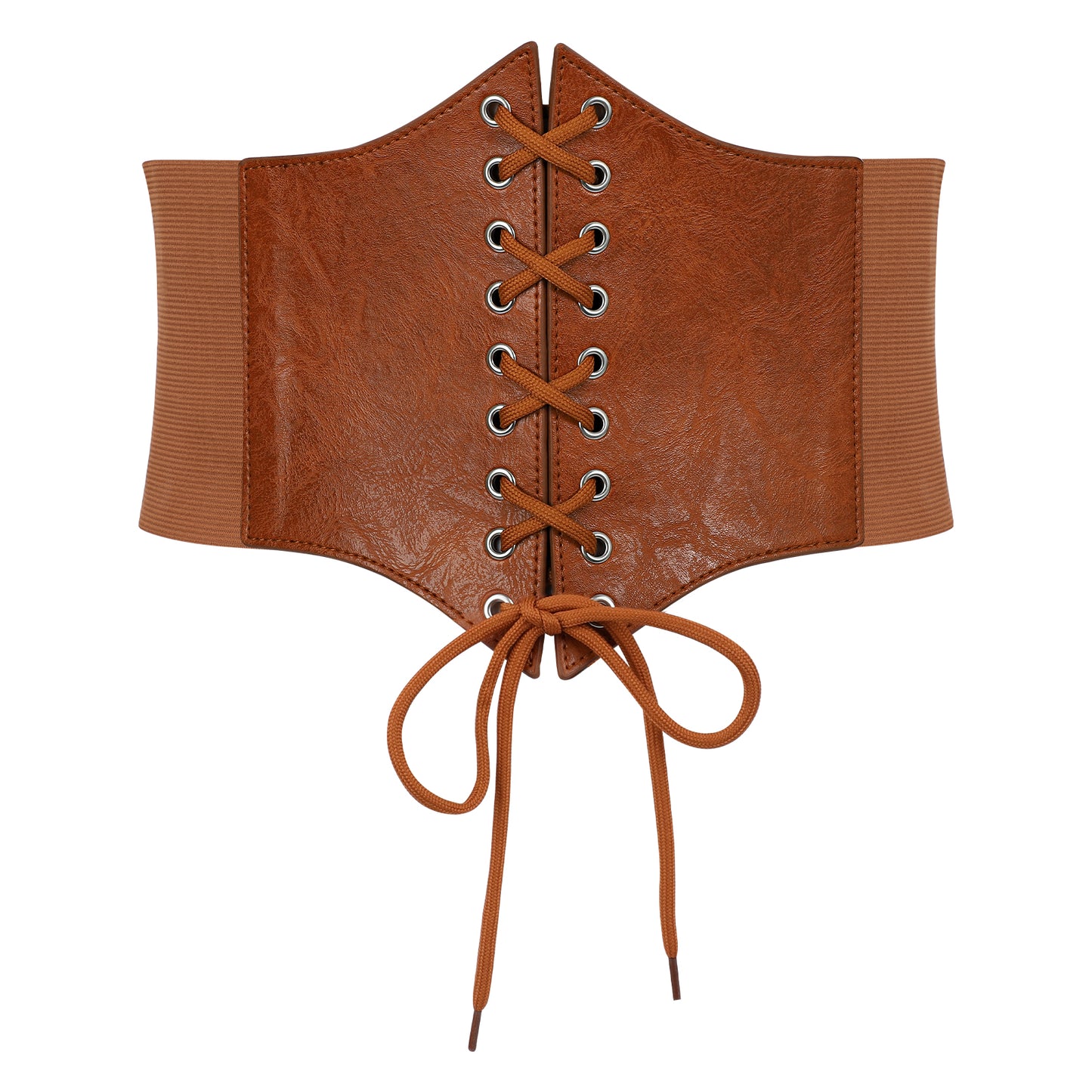 SUOSDEY Black Corset Belt for Women, Vintage Lace-up Elastic Waist Belt, Tied Waspie Wide Belt for Dresses