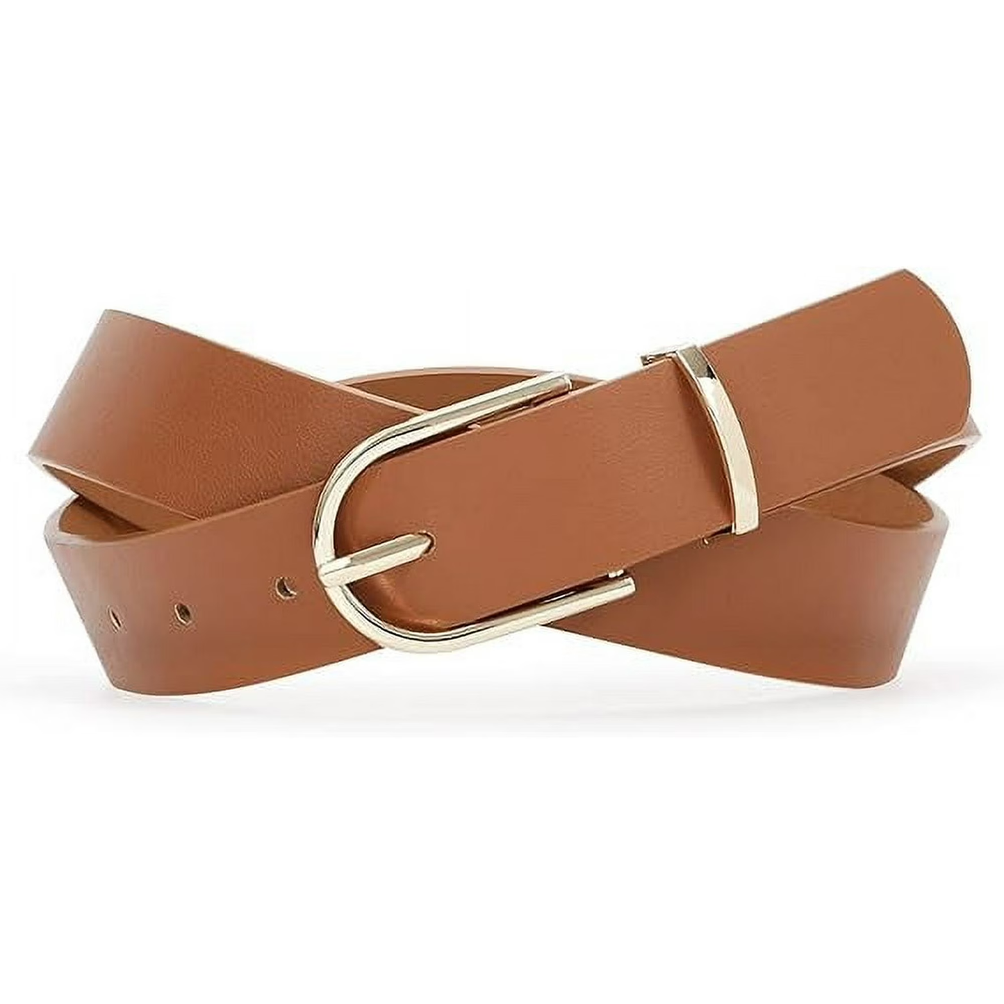 SUOSDEY Plus Size Leopard Belt for Women Fashion Leather Belt with Gold Curved Pin Buckle