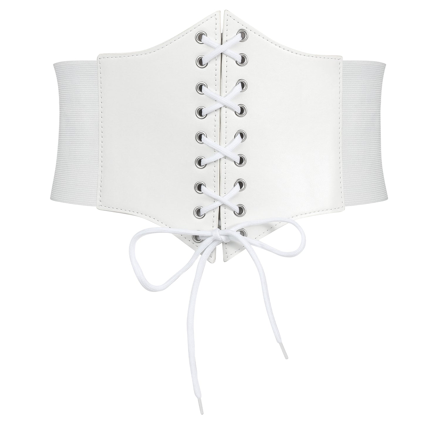 SUOSDEY Black Corset Belt for Women, Vintage Lace-up Elastic Waist Belt, Tied Waspie Wide Belt for Dresses