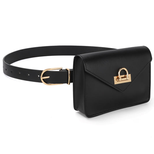 SUOSDEY Women's PU Leather Waist Belt Fanny Pack Waist Bag with Removable Belt Bag
