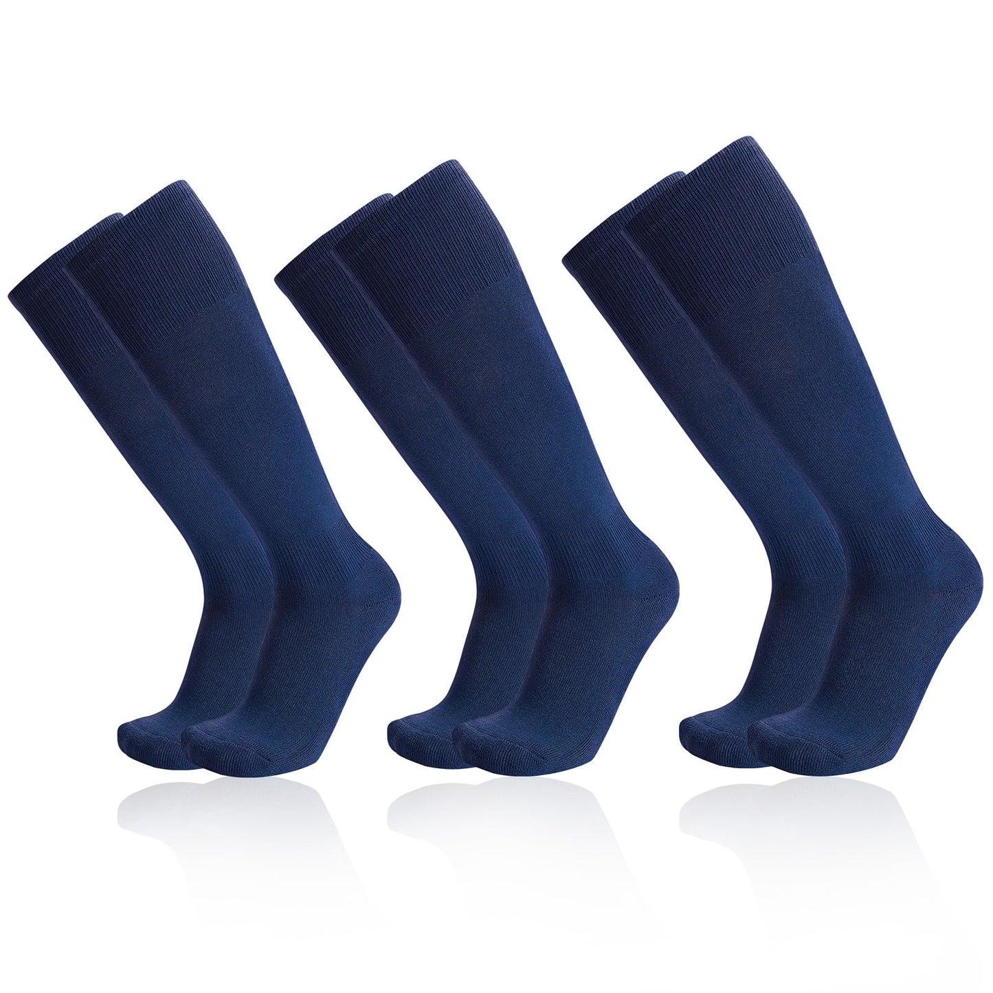 SUOSDEY 3 Pairs Baseball Softball Socks for Boys Girls,Knee-High Compression Socks for Kid Children