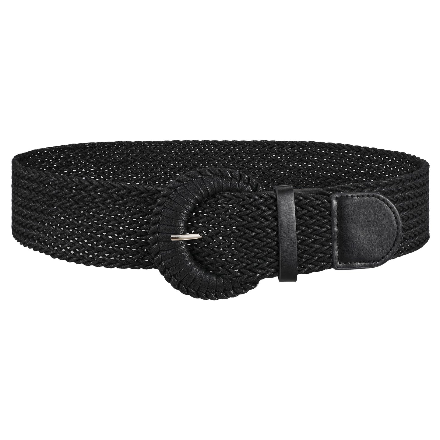 SUOSDEY Women Woven Wide Belt for Dress Fashion Rattan Braided Waist Belt Straw Raffia Boho Belt for Jeans