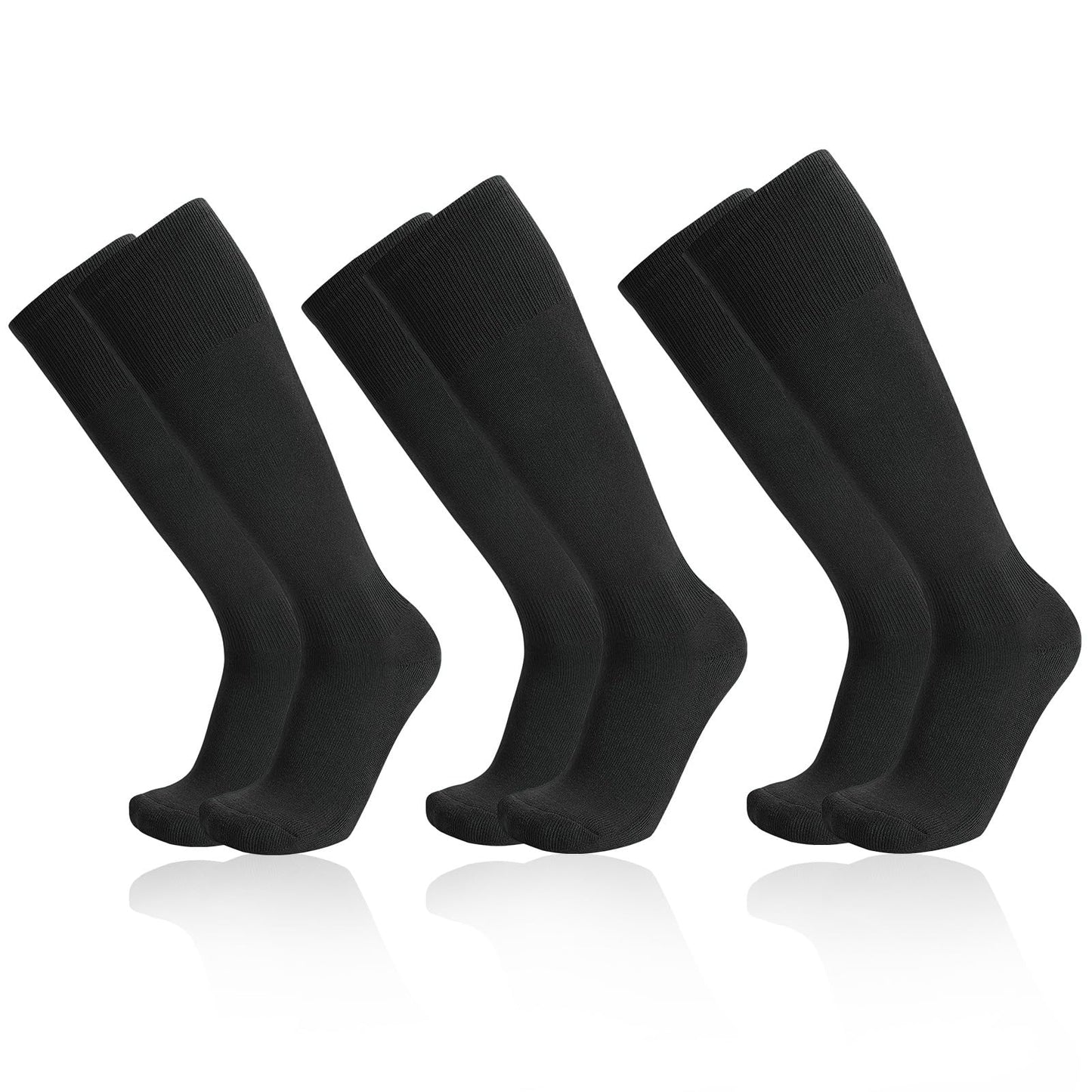 SUOSDEY 3 Pairs Baseball Softball Socks for Boys Girls,Knee-High Compression Socks for Kid Children