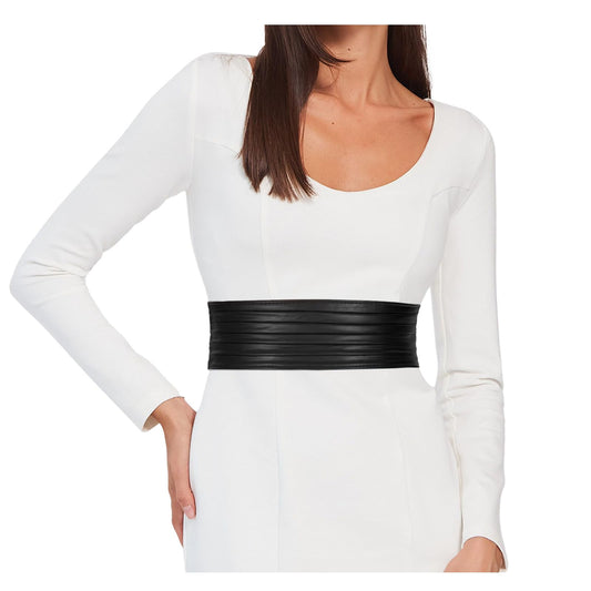 SUOSDEY Women Wide Elastic Belts for Dresses Stretchy Braided Leather Belt