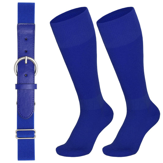 SUOSDEY Kid Baseball Belt and Socks,Toddler Youth Baseball Socks and Elastic Belt for 4-16 Years Old Boy Girl