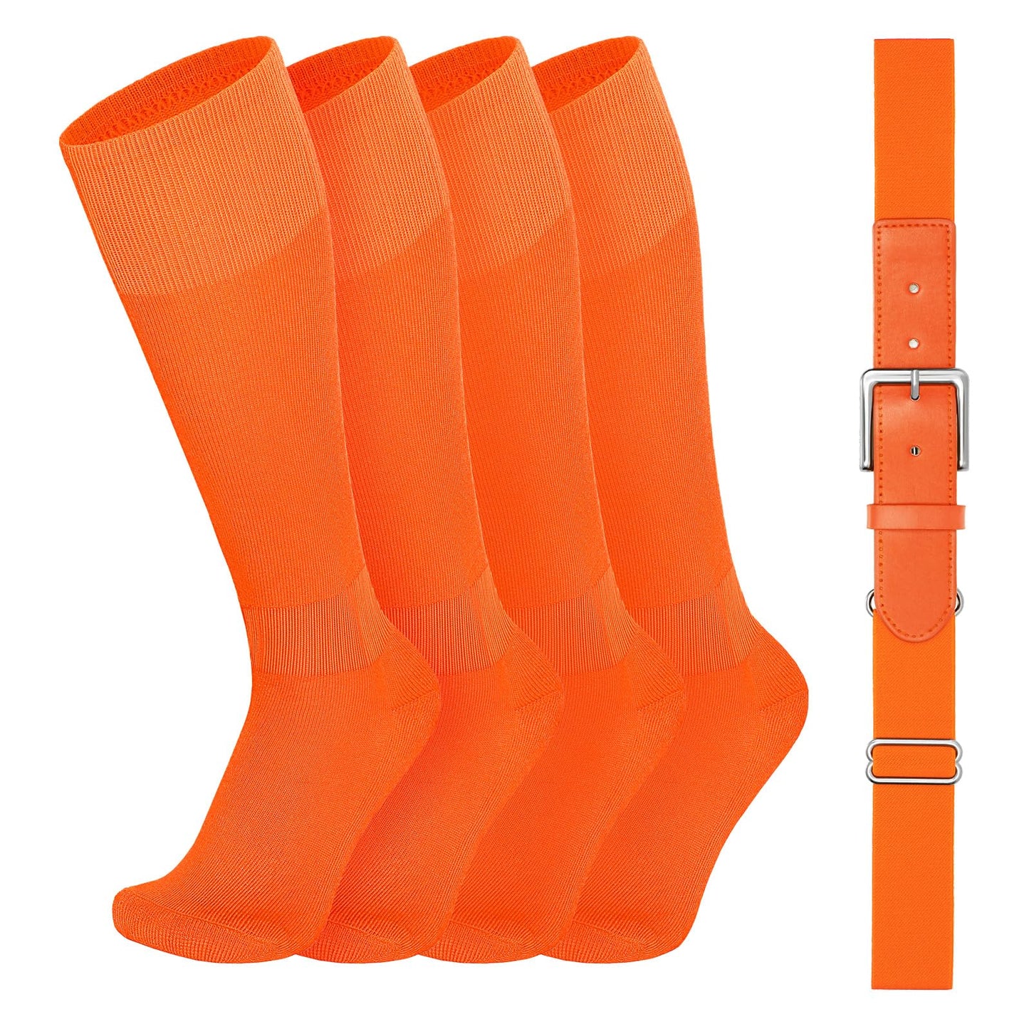 SUOSDEY Youth Baseball Socks and Belt Combo for Adult,Elastic Softball Belt and Socks for 7-16 Years Old and Adult Supplies