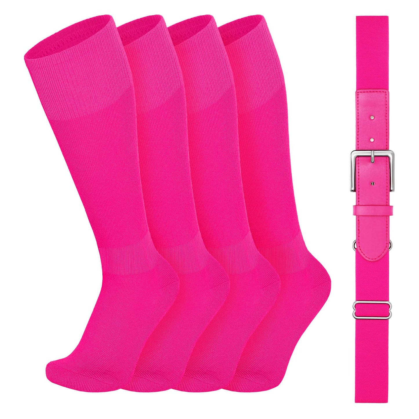 SUOSDEY Youth Baseball Socks and Belt Combo for Adult,Elastic Softball Belt and Socks for 7-16 Years Old and Adult Supplies