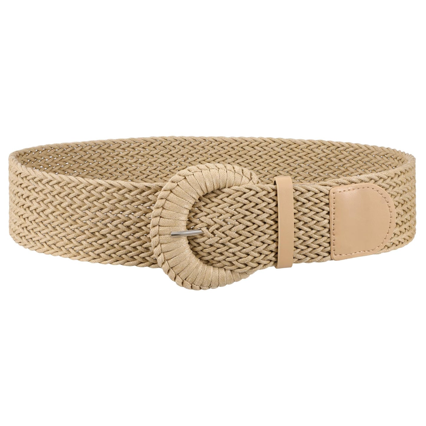 SUOSDEY Women Woven Wide Belt for Dress Fashion Rattan Braided Waist Belt Straw Raffia Boho Belt for Jeans