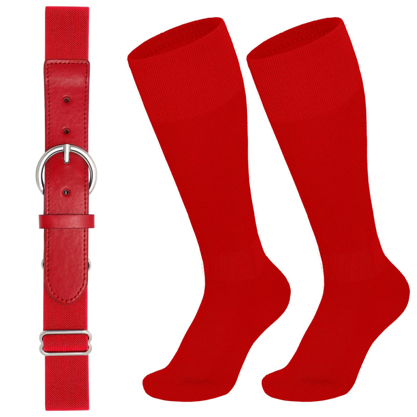 SUOSDEY Kid Baseball Belt and Socks,Toddler Youth Baseball Socks and Elastic Belt for 4-16 Years Old Boy Girl