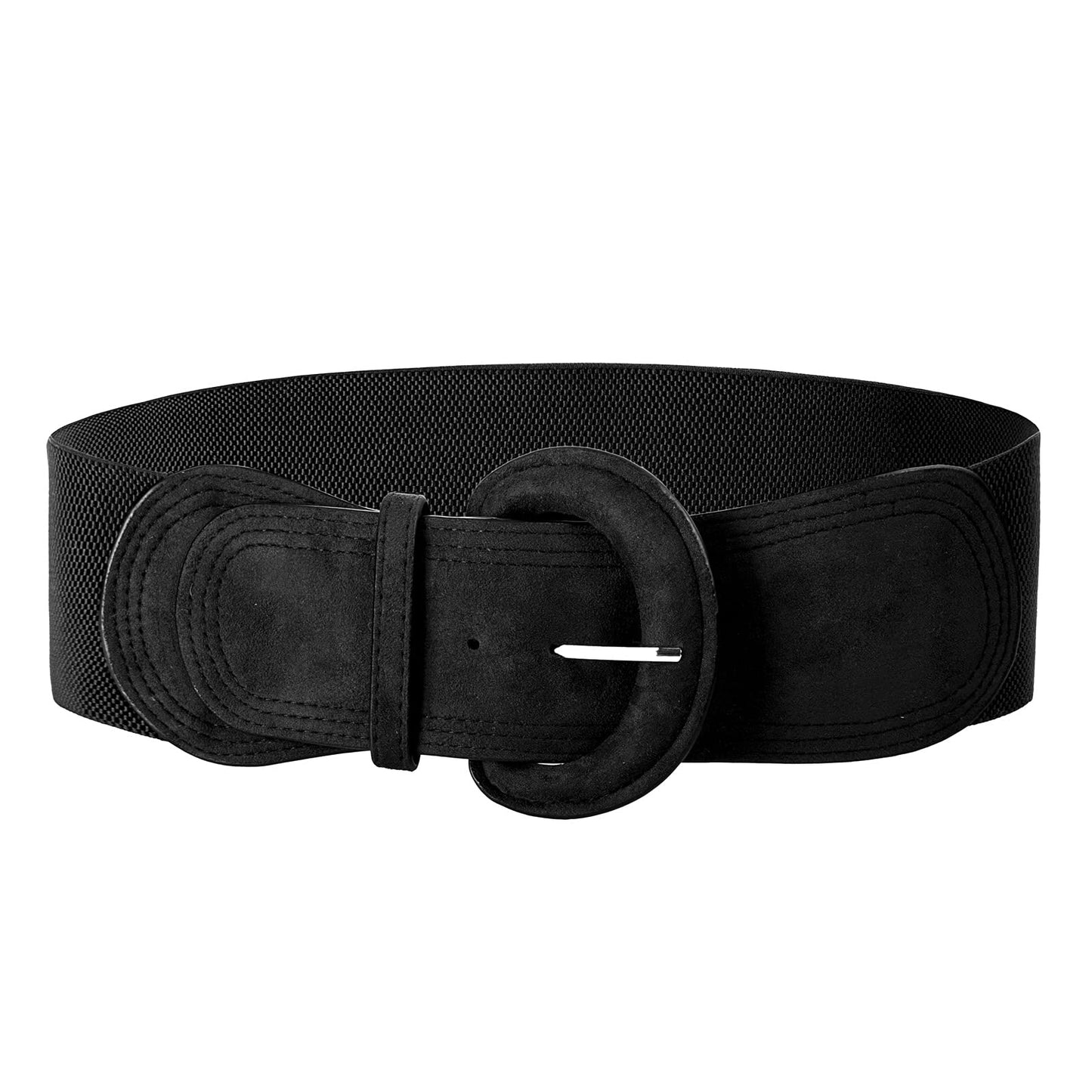 SUOSDEY Women's Elastic Wide Belt Suede Stretchy Wasit Belt for Dresses