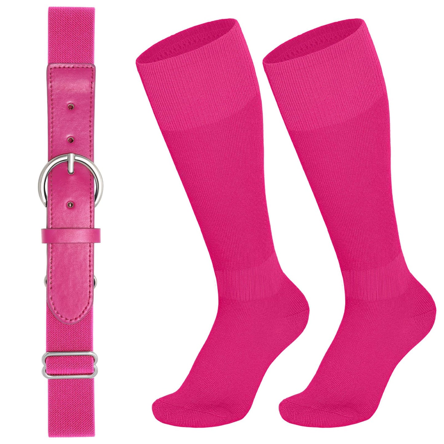 SUOSDEY Kid Baseball Belt and Socks,Toddler Youth Baseball Socks and Elastic Belt for 4-16 Years Old Boy Girl