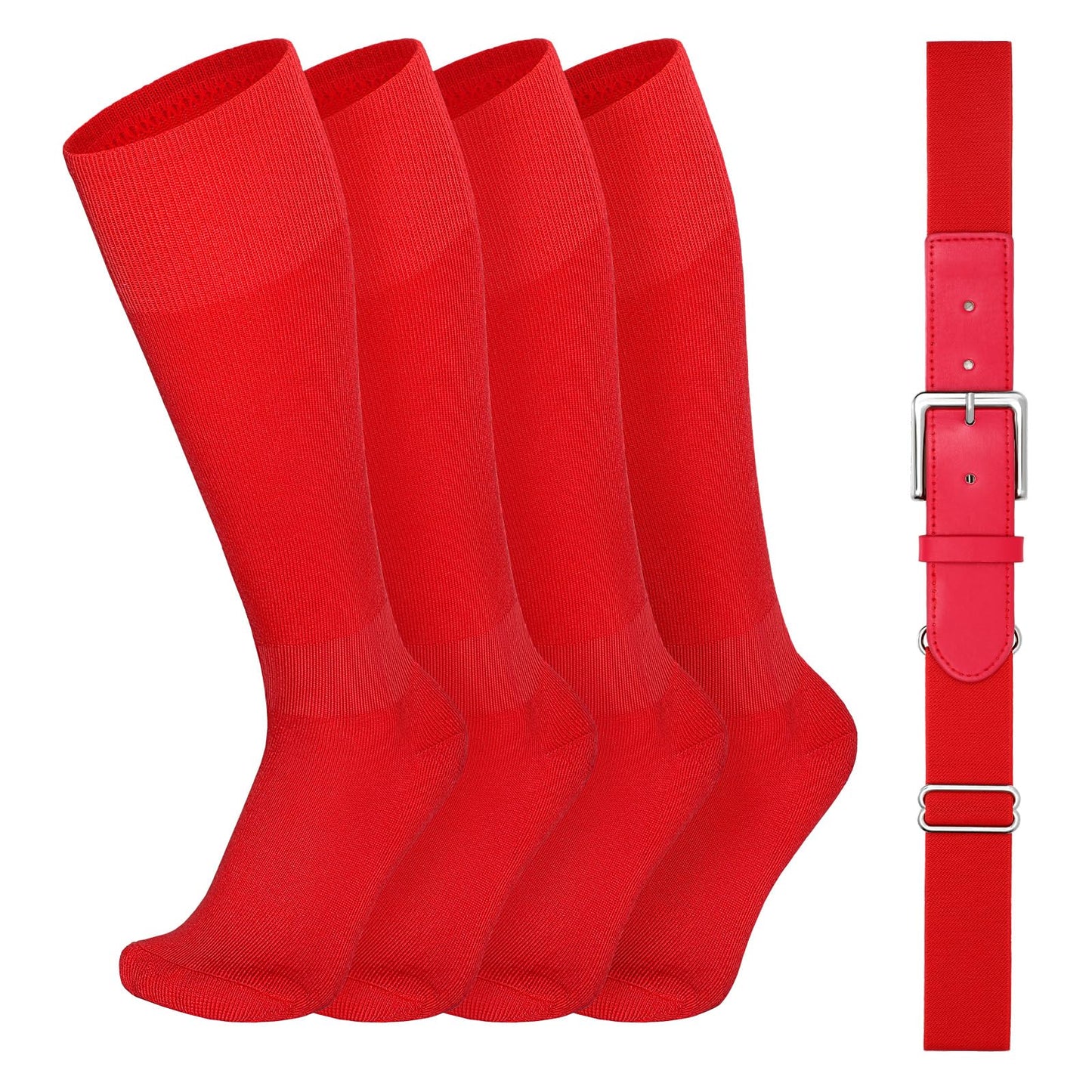 SUOSDEY Youth Baseball Socks and Belt Combo for Adult,Elastic Softball Belt and Socks for 7-16 Years Old and Adult Supplies
