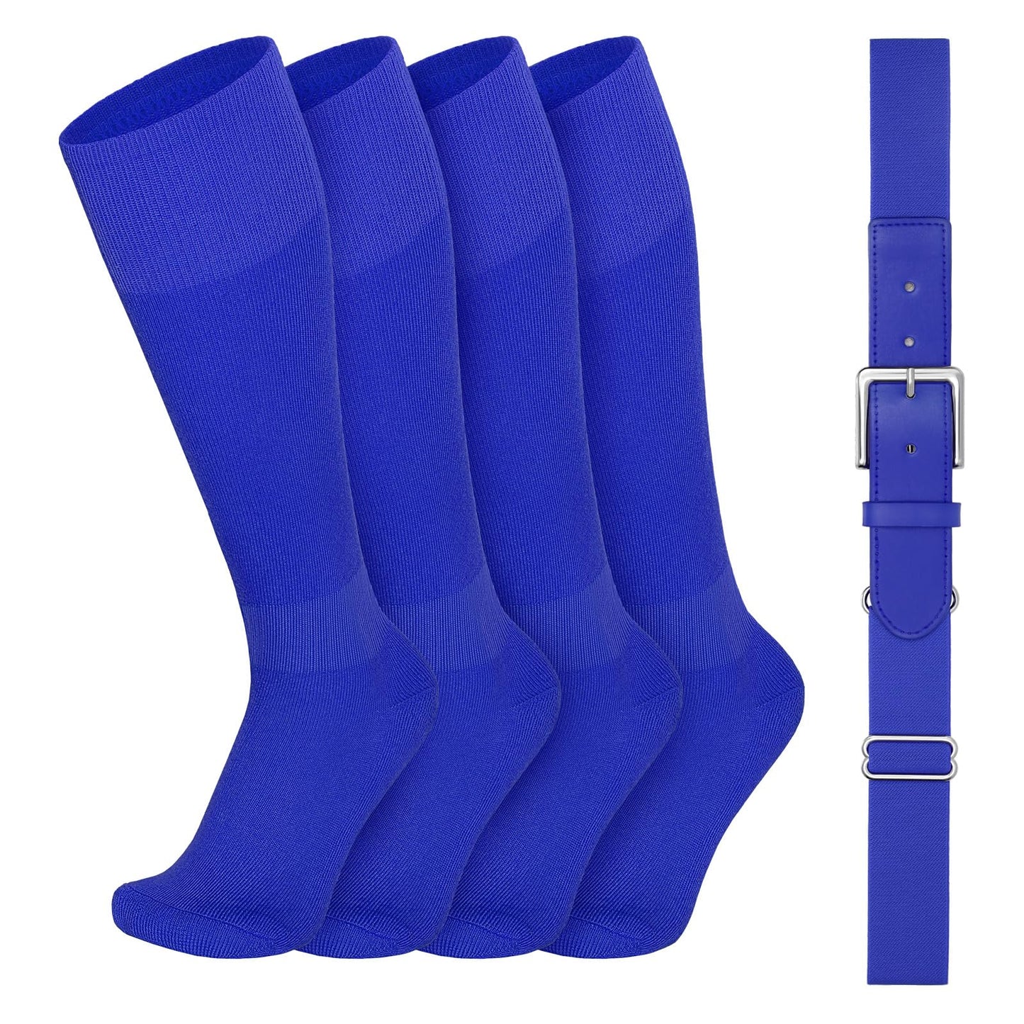 SUOSDEY Youth Baseball Socks and Belt Combo for Adult,Elastic Softball Belt and Socks for 7-16 Years Old and Adult Supplies