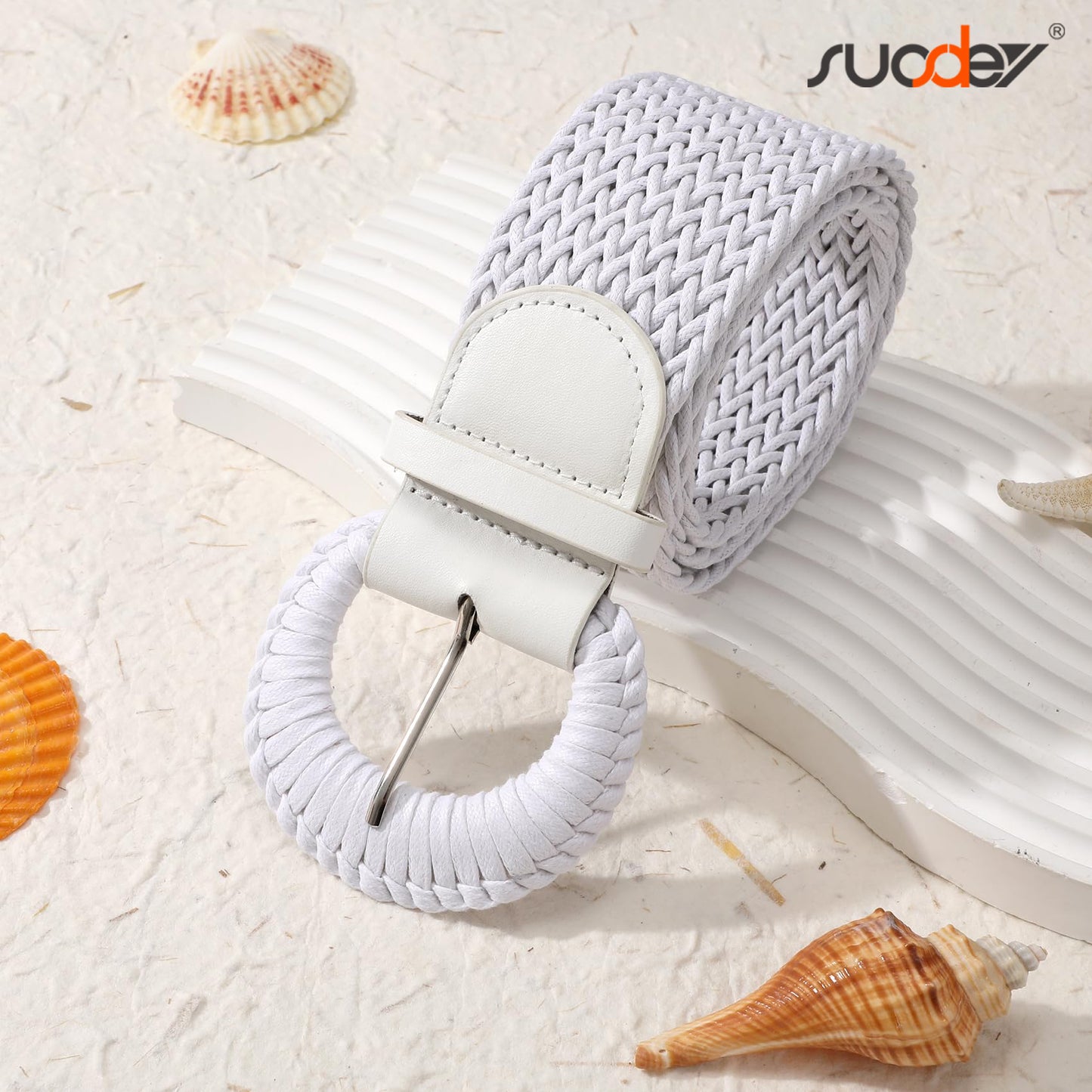 SUOSDEY Women Woven Wide Belt for Dress Fashion Rattan Braided Waist Belt Straw Raffia Boho Belt for Jeans
