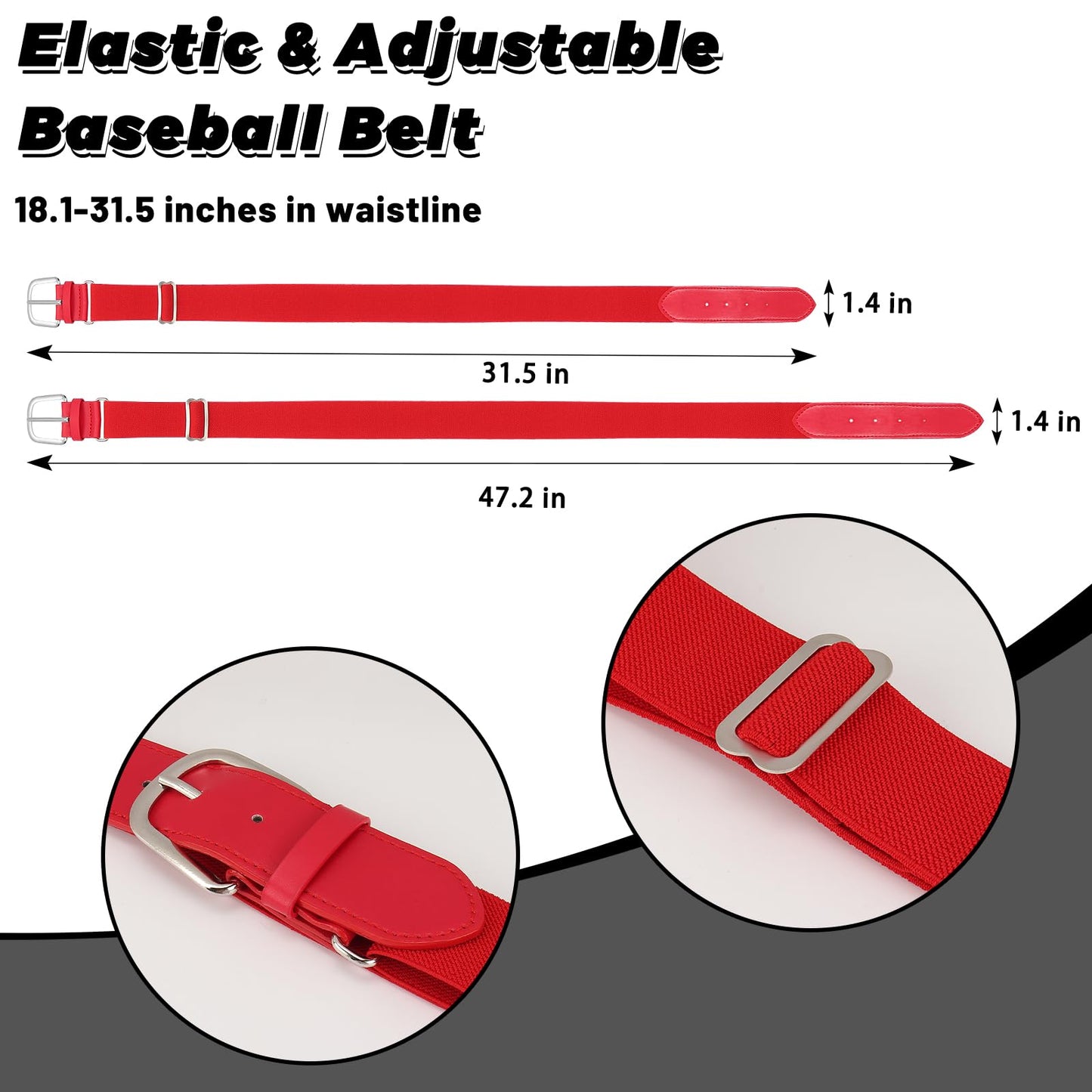 SUOSDEY Youth Baseball Socks and Belt Combo for Adult,Elastic Softball Belt and Socks for 7-16 Years Old and Adult Supplies