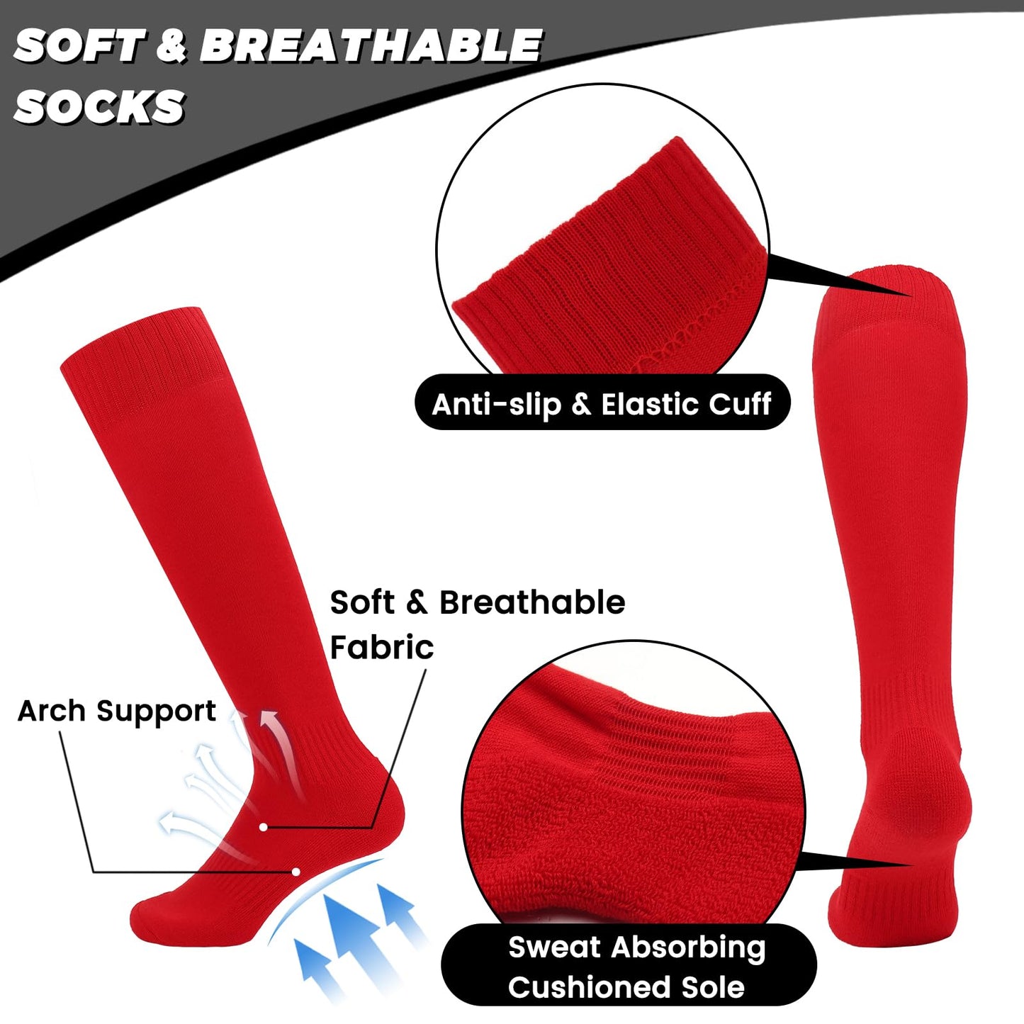 SUOSDEY Youth Baseball Socks and Belt Combo for Adult,Elastic Softball Belt and Socks for 7-16 Years Old and Adult Supplies